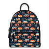 Caravan Camping Pattern Print Leather Backpack