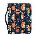 Caravan Camping Pattern Print Leather Bible Cover