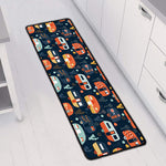 Caravan Camping Pattern Print Long Kitchen Mat