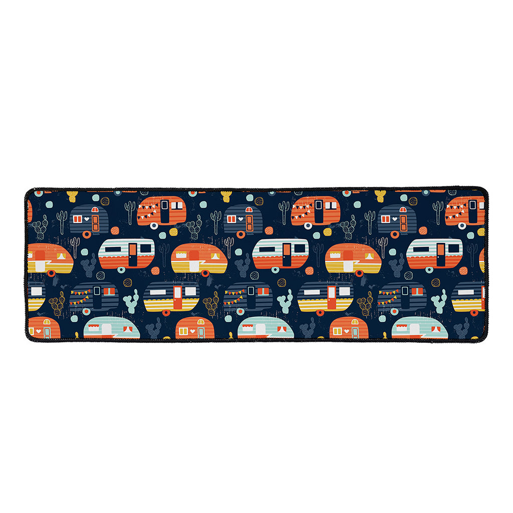 Caravan Camping Pattern Print Long Kitchen Mat
