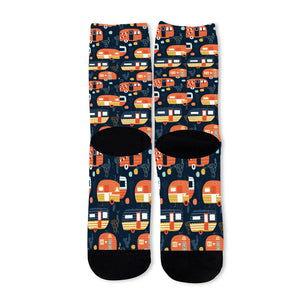 Caravan Camping Pattern Print Long Socks