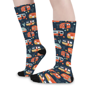 Caravan Camping Pattern Print Long Socks