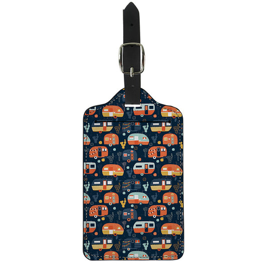 Caravan Camping Pattern Print Luggage Tag