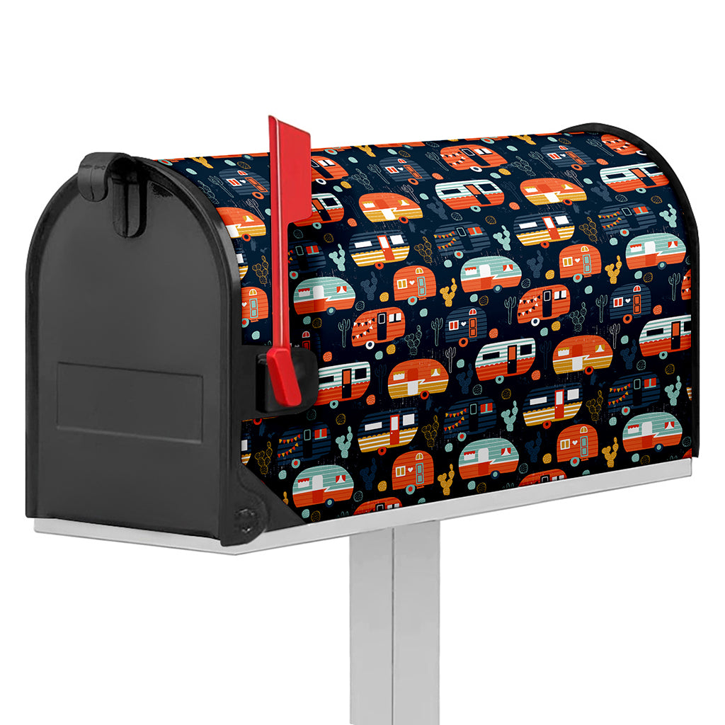 Caravan Camping Pattern Print Mailbox Cover