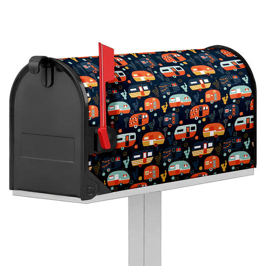 Caravan Camping Pattern Print Mailbox Cover