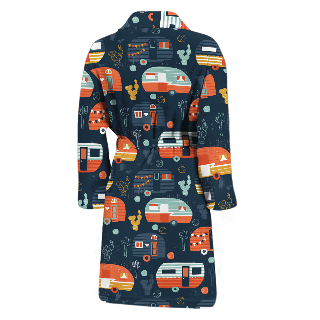 Caravan Camping Pattern Print Men's Bathrobe