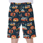 Caravan Camping Pattern Print Men's Beach Shorts