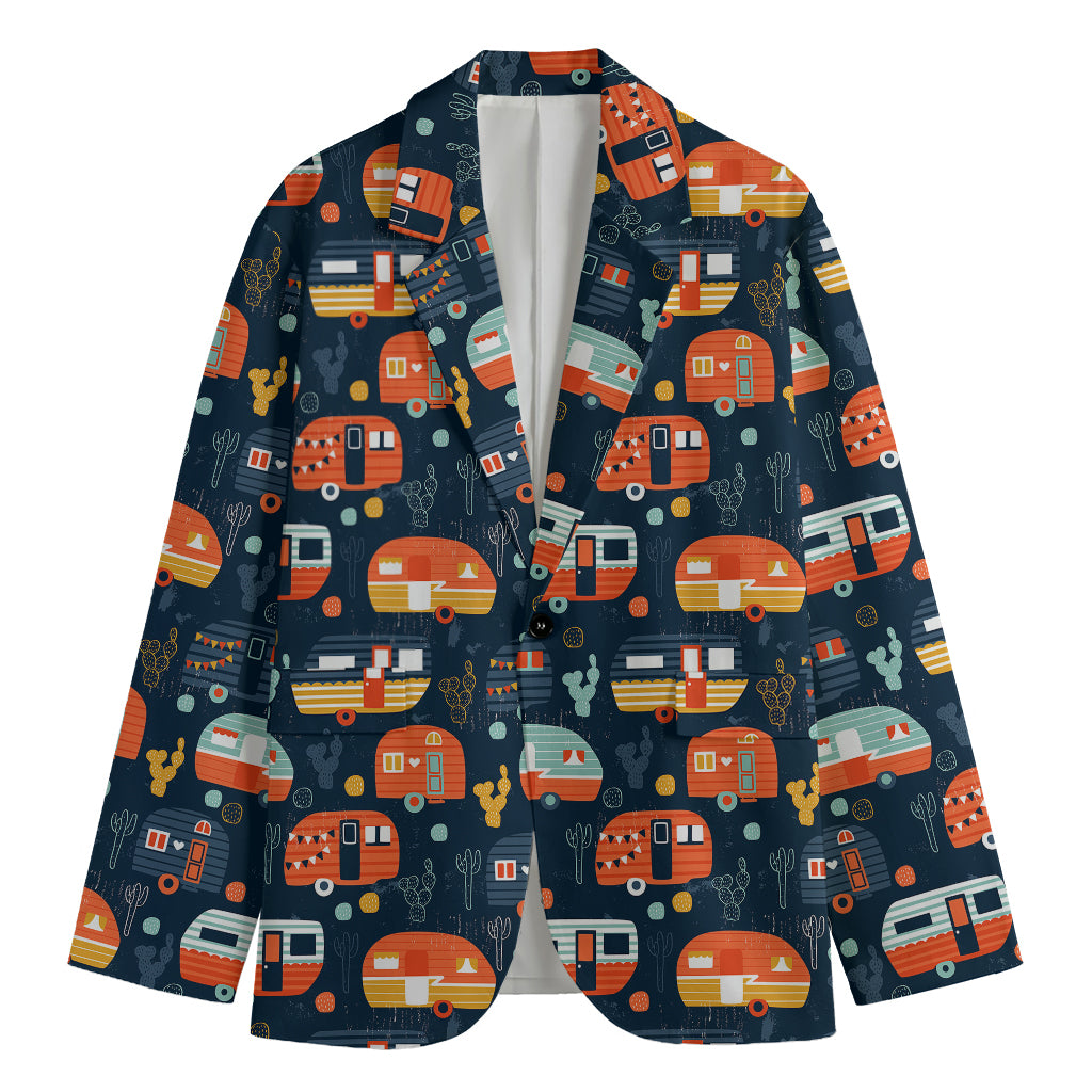 Caravan Camping Pattern Print Men's Blazer