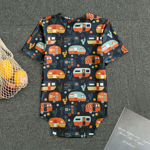 Caravan Camping Pattern Print Men's Bodysuit