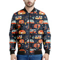 Caravan Camping Pattern Print Men's Bomber Jacket
