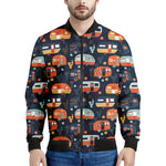 Caravan Camping Pattern Print Men's Bomber Jacket