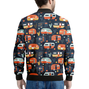 Caravan Camping Pattern Print Men's Bomber Jacket