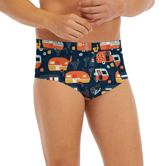 Caravan Camping Pattern Print Men's Briefs
