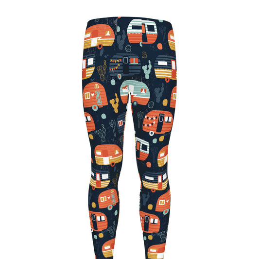 Caravan Camping Pattern Print Men's leggings