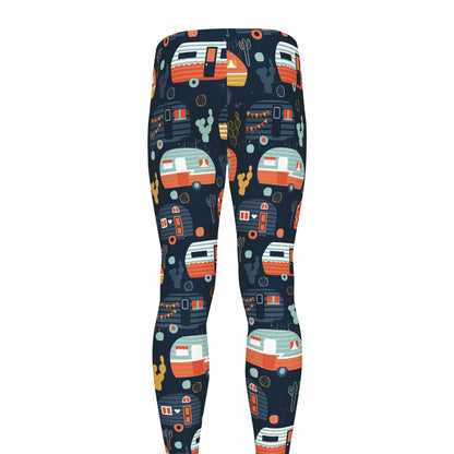 Caravan Camping Pattern Print Men's leggings