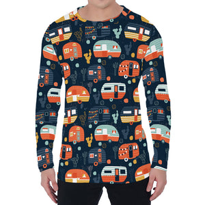 Caravan Camping Pattern Print Men's Long Sleeve T-Shirt