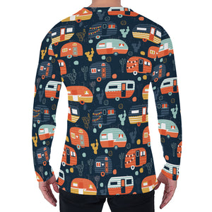 Caravan Camping Pattern Print Men's Long Sleeve T-Shirt