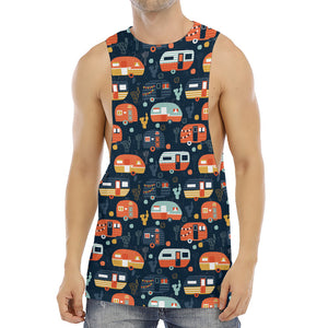 Caravan Camping Pattern Print Men's Muscle Tank Top