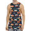 Caravan Camping Pattern Print Men's Muscle Tank Top