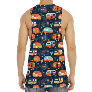 Caravan Camping Pattern Print Men's Muscle Tank Top