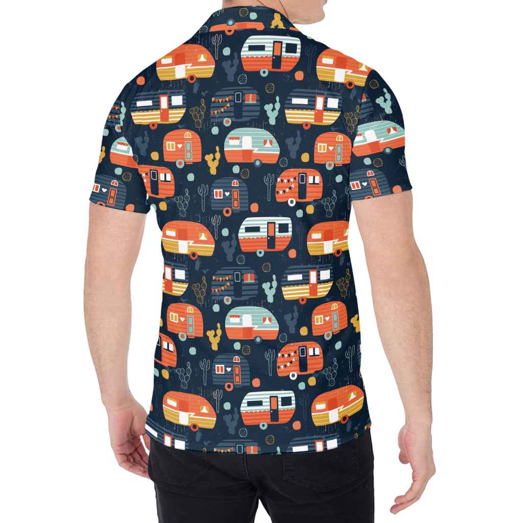 Caravan Camping Pattern Print Men's Shirt