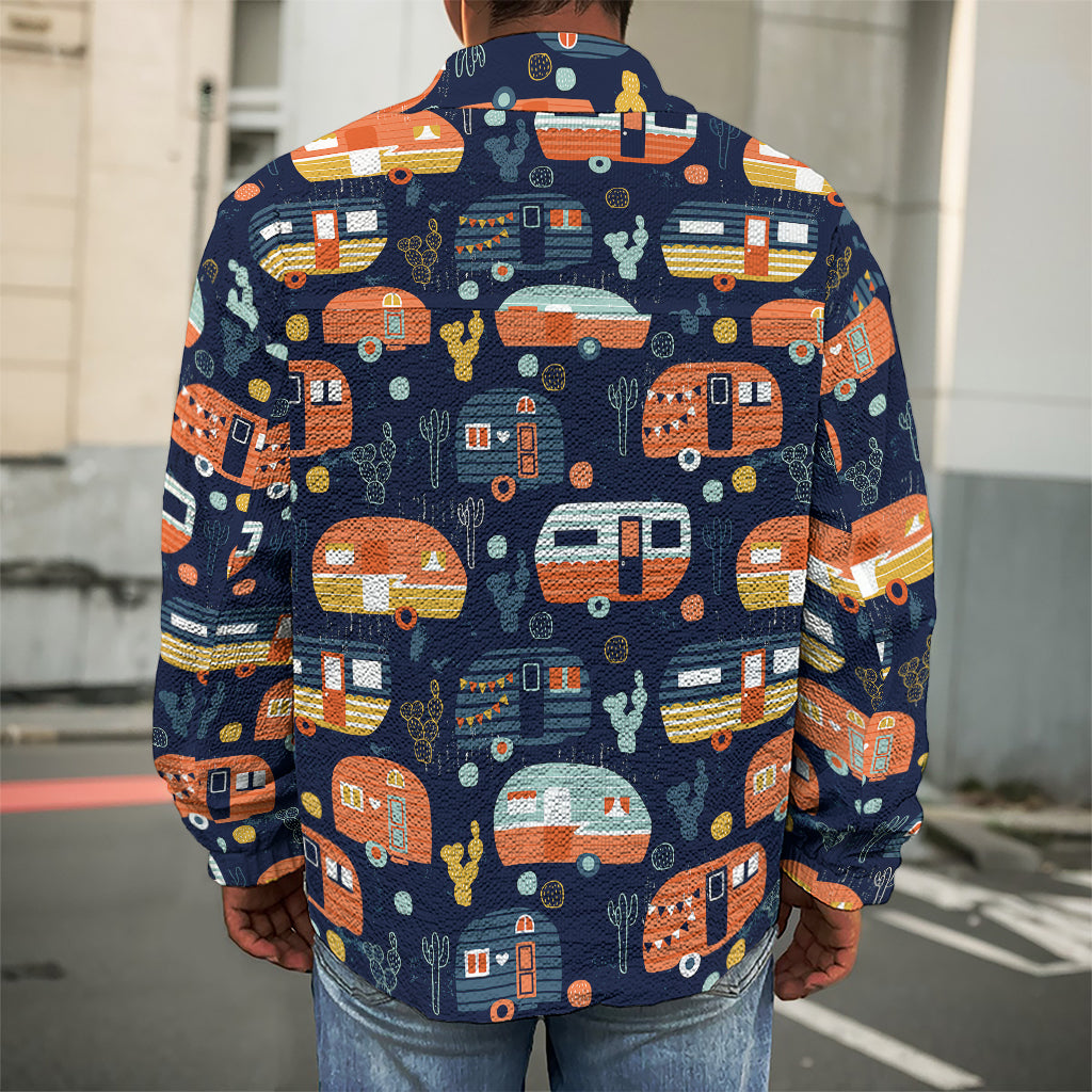 Caravan Camping Pattern Print Men's Shirt Jacket