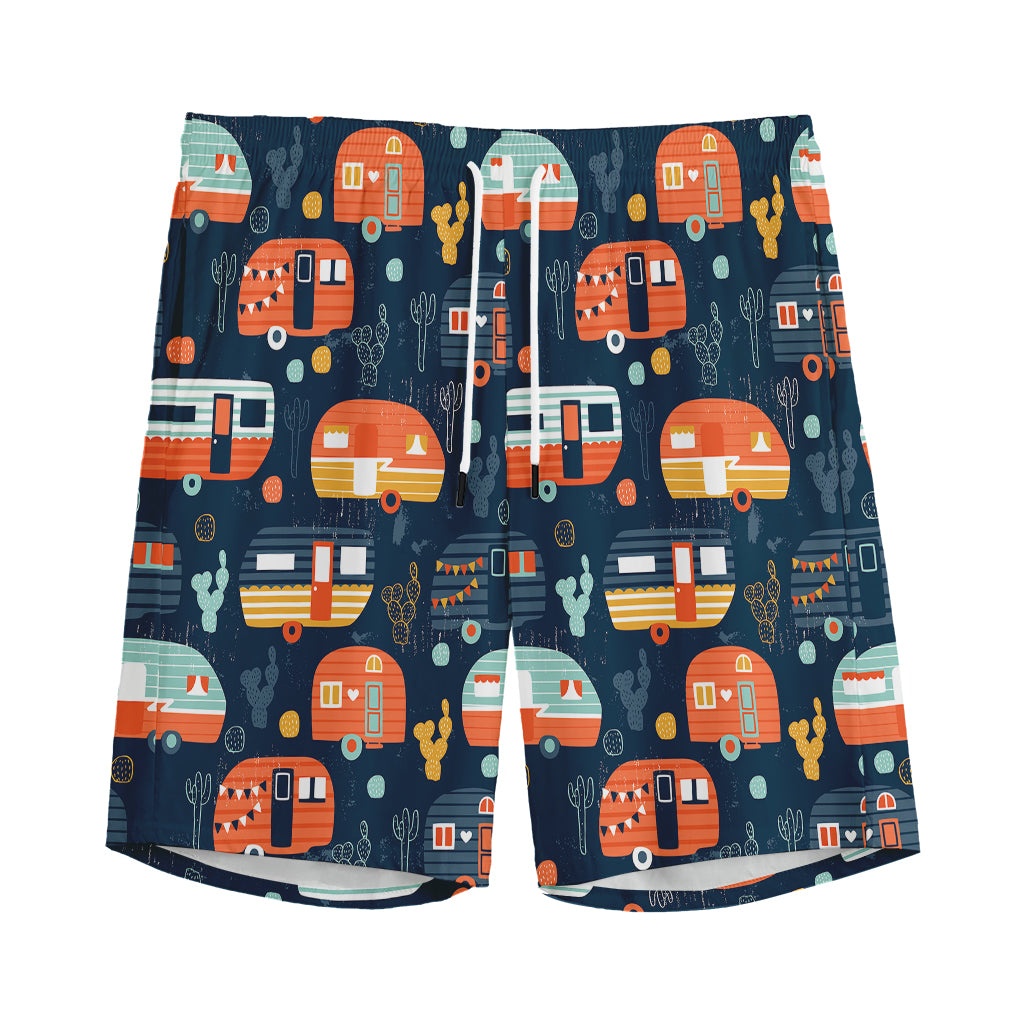 Caravan Camping Pattern Print Men's Sports Shorts