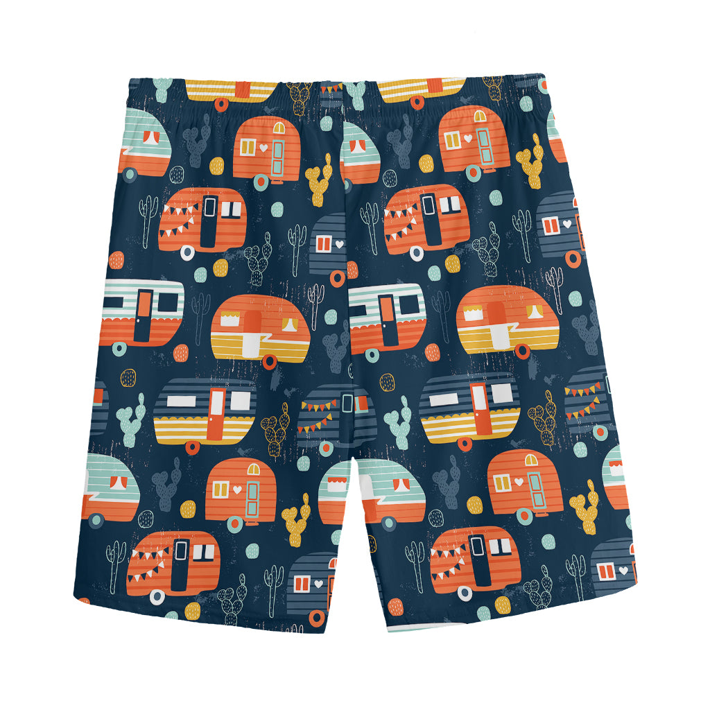 Caravan Camping Pattern Print Men's Sports Shorts