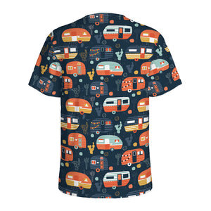 Caravan Camping Pattern Print Men's Sports T-Shirt