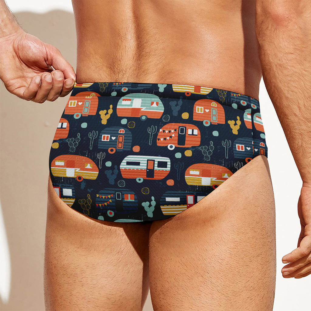 Caravan Camping Pattern Print Men's Swim Briefs