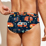 Caravan Camping Pattern Print Men's Swim Briefs