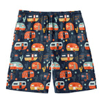 Caravan Camping Pattern Print Men's Swim Trunks