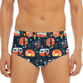 Caravan Camping Pattern Print Men's Triangle Swim Briefs