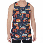 Caravan Camping Pattern Print Men's Velvet Tank Top