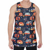 Caravan Camping Pattern Print Men's Velvet Tank Top