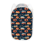 Caravan Camping Pattern Print Mesh Laundry Hamper