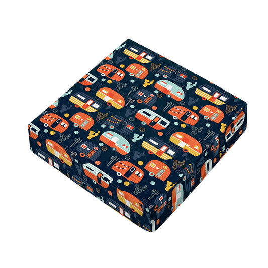 Caravan Camping Pattern Print Outdoor Seat Cushion Cover