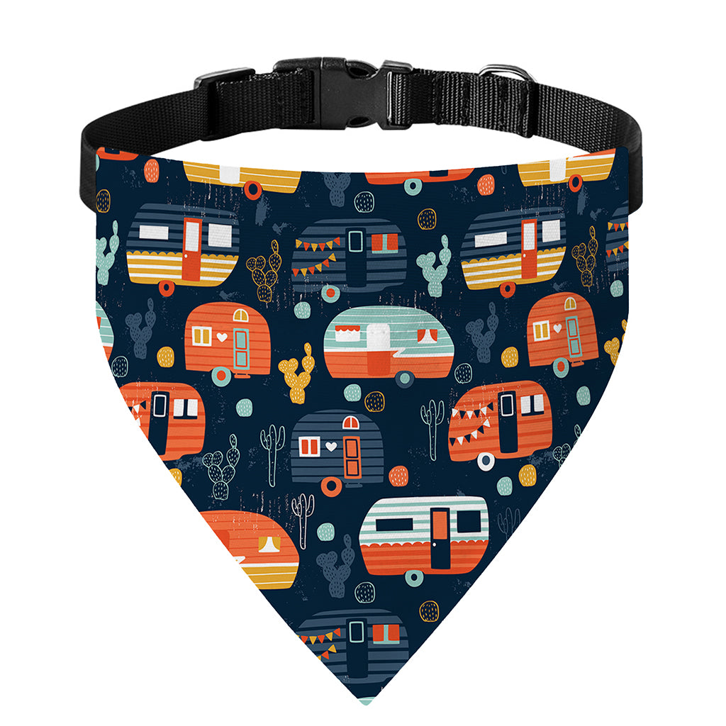 Caravan Camping Pattern Print Over The Collar Dog Bandana