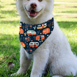 Caravan Camping Pattern Print Over The Collar Dog Bandana
