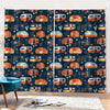 Caravan Camping Pattern Print Pencil Pleat Curtains