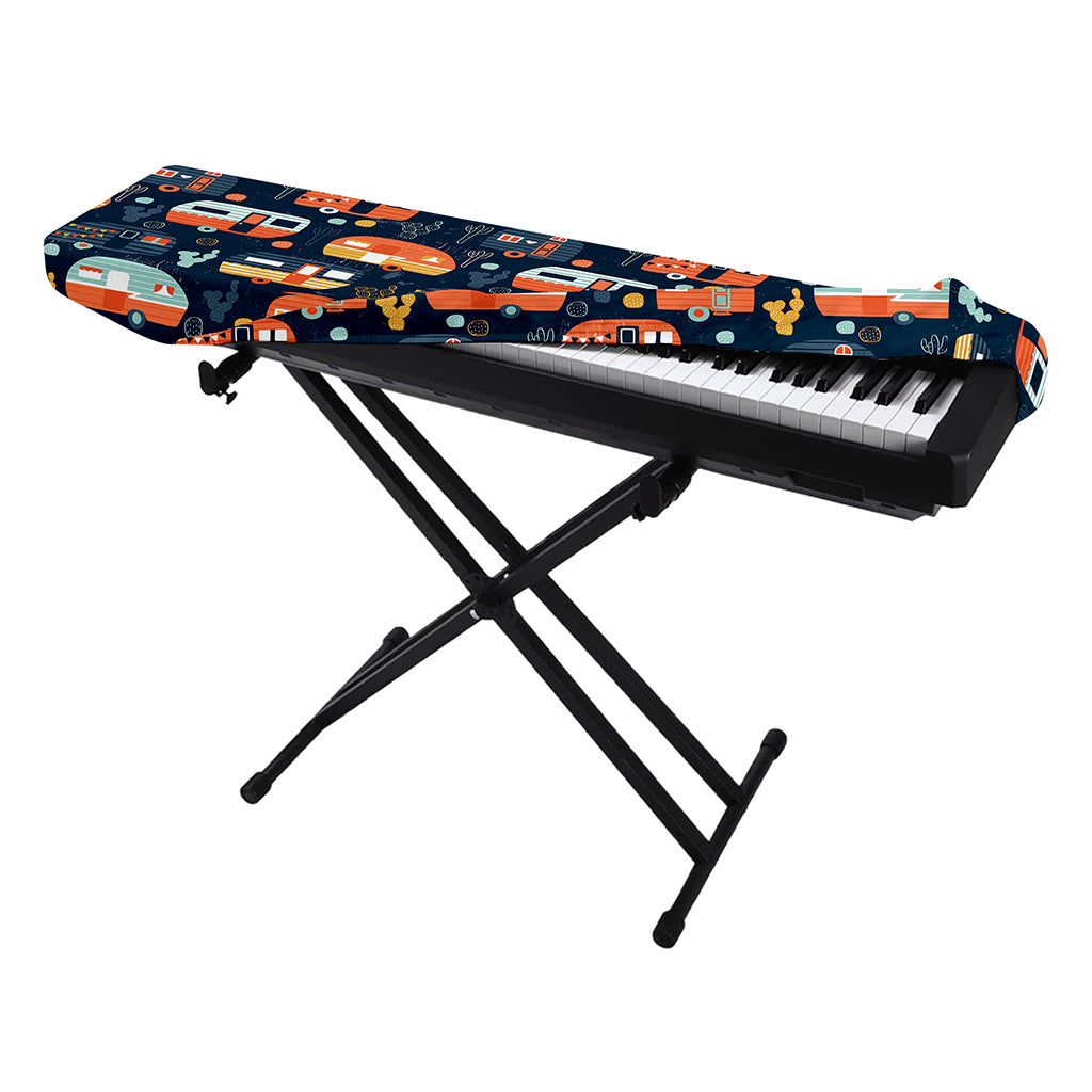 Caravan Camping Pattern Print Piano Keyboard Cover