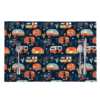 Caravan Camping Pattern Print Placemat