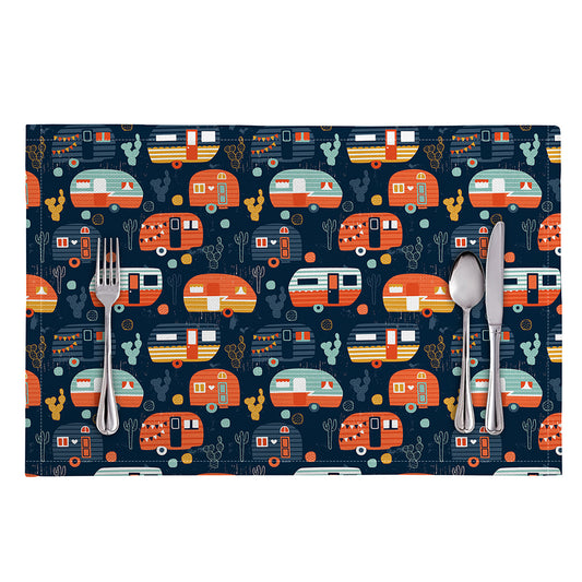 Caravan Camping Pattern Print Placemat