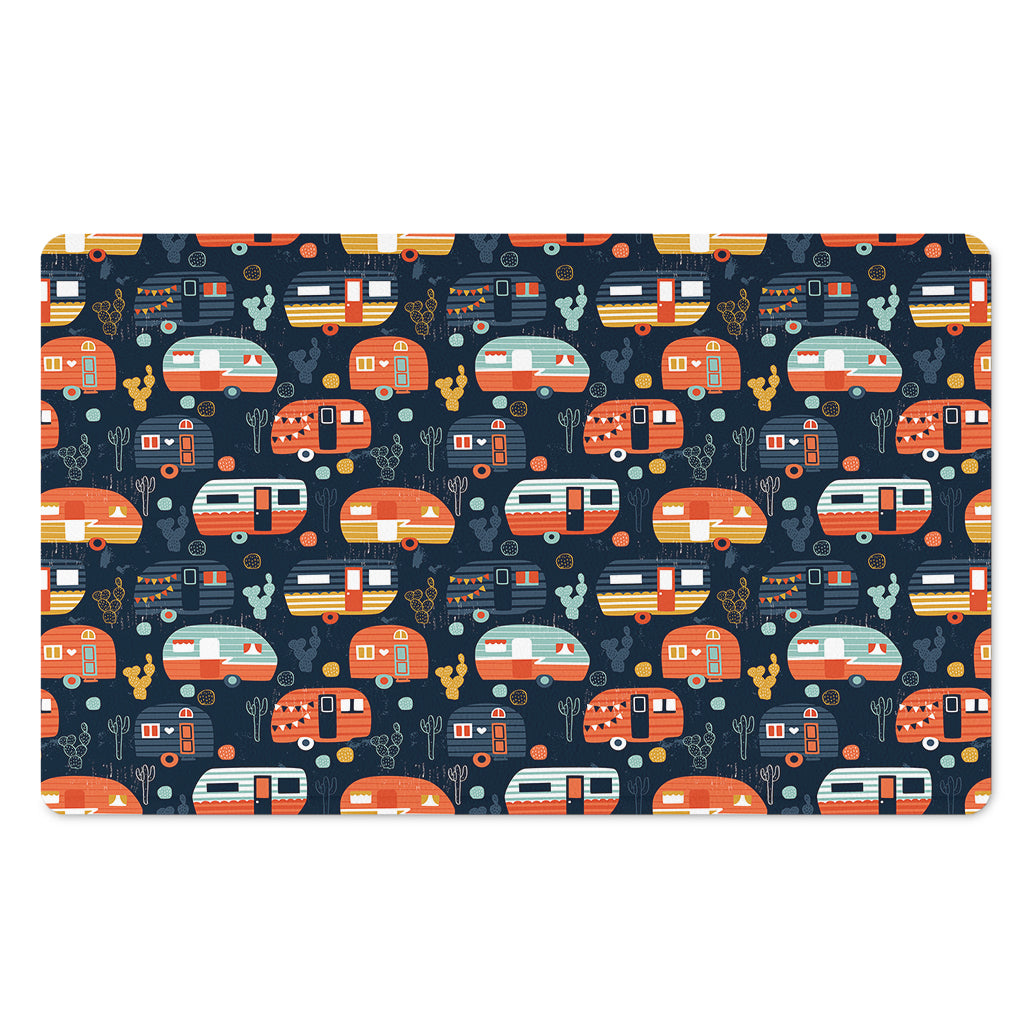 Caravan Camping Pattern Print Polyester Doormat