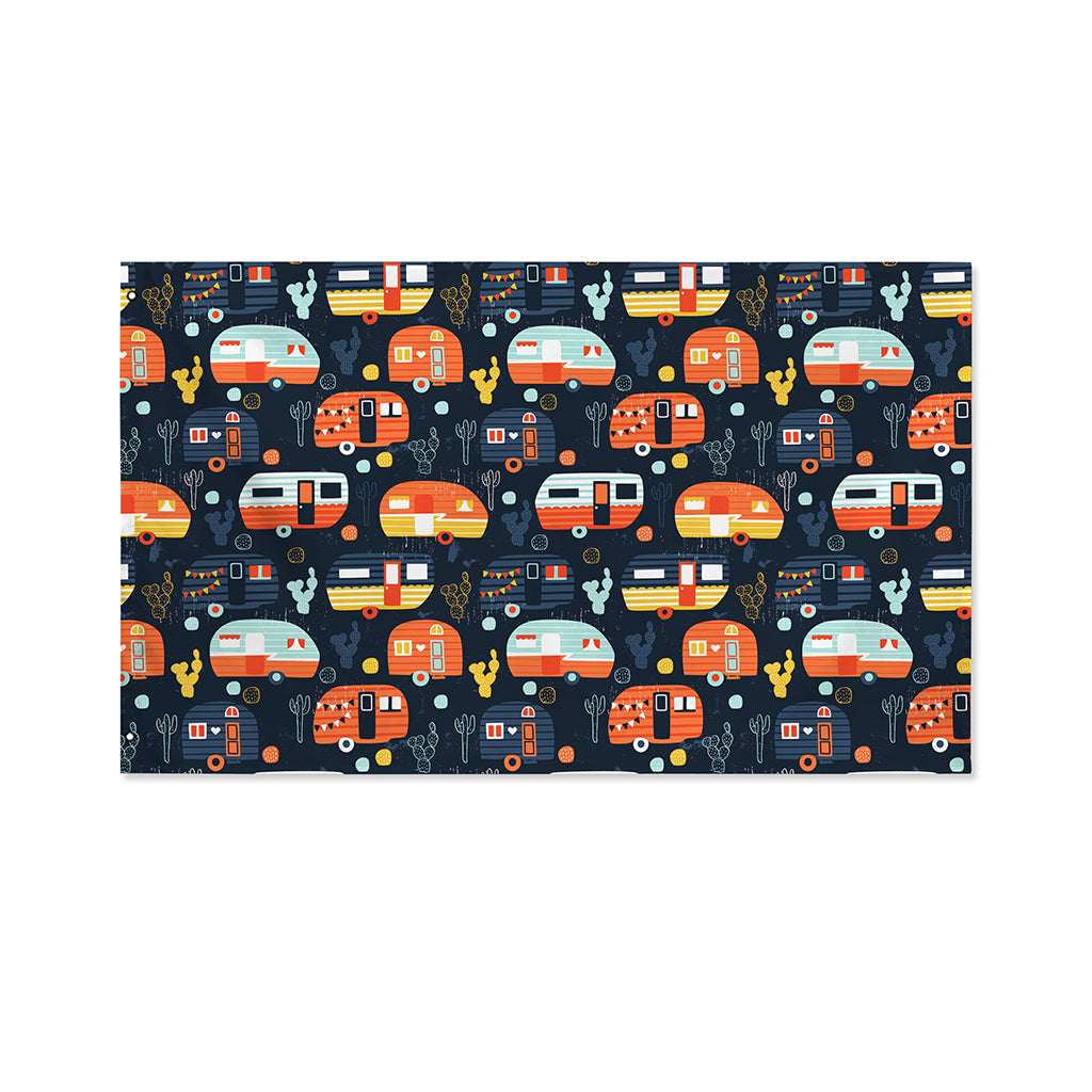 Caravan Camping Pattern Print Polyester Flag
