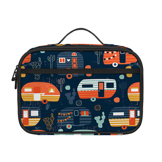 Caravan Camping Pattern Print Portable Lunch Bag