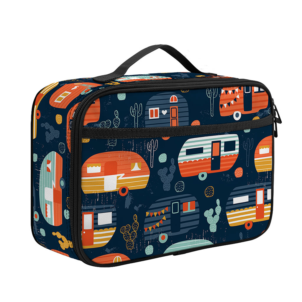 Caravan Camping Pattern Print Portable Lunch Bag