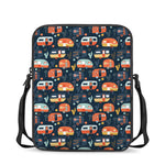 Caravan Camping Pattern Print Rectangular Crossbody Bag