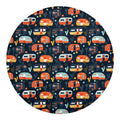 Caravan Camping Pattern Print Round Blanket