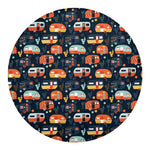 Caravan Camping Pattern Print Round Blanket